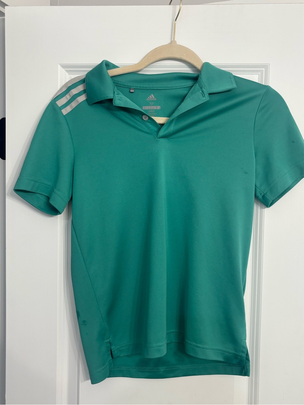 Boys M Adidas Teal Polo